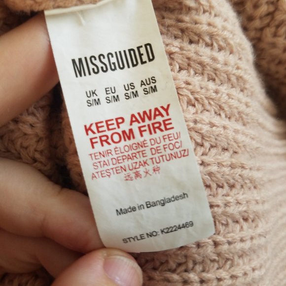 Missguided Blush Pink Scoop Neck Cropped Sweater - Picture 3 of 5